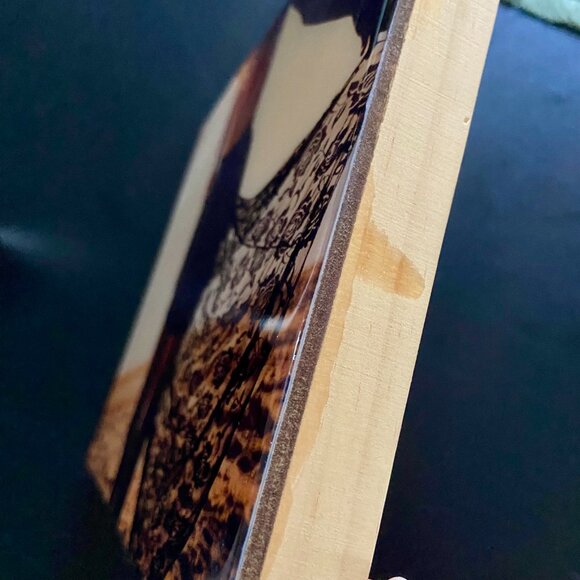 Handcrafted Woman on a Beach Photo Wall Art on Wood with Epoxy Finish 8x10 - Picture 6 of 10